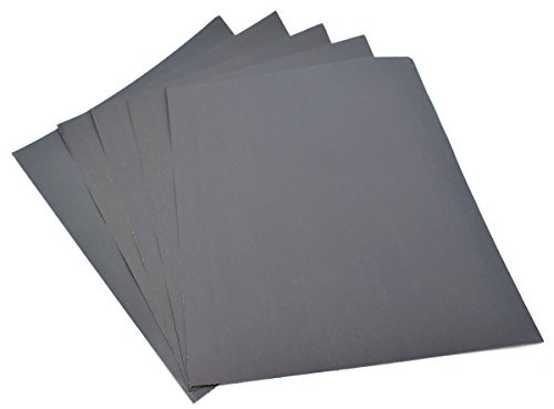 Confezione da 5 fogli di carta abrasiva al carburo di silicio, grana 2000, impermeabile, per carteggiare a secco e a umido, 230 x 280 mm