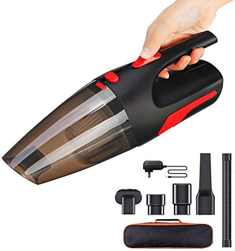 Aspirateur à Main Sans Fil,AUELEK Aspirateur Voiture Rechargeable 5000PA HEPA Cyclonique Puissante 120W Batterie Lithium 2200mAh Nettoyage Humide Sec pour Voiture Ménage Liquide Bureau Canapé Animaux