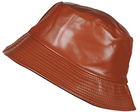 TOUTACOO, Sombrero para la Lluvia, Encerada Mate, Mujer, Reversible, Estampado de Leopardo o Liso