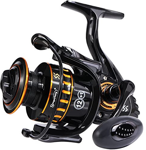 Sougayilang Spinnrolle, leichte Spulen 12+1 Edelstahl BB Ultra Smooth Angelrolle für Süßwasser 2000