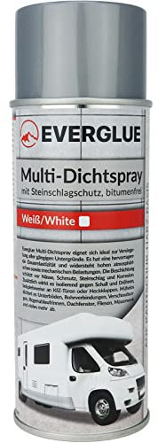 EVERGLUE Multi Dichtspray Steinschlagschutz bitumenfrei weiß 400ml Aerosol fürs Auto als Unterbodenschutz, Abdichtung und Versiegelung für Rohrverbindungen, Dachfenster, Fliesen