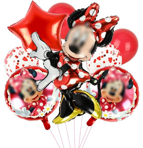 Minnie Party Balloons, 8 Stück Minnie Luftballons, Minnie Luftballon Set, Minnie Themed Birthday Party Supplies, Minnie Themed Geburtstag Dekorationen für Kinder Mädchen Geburtstag Dekoration