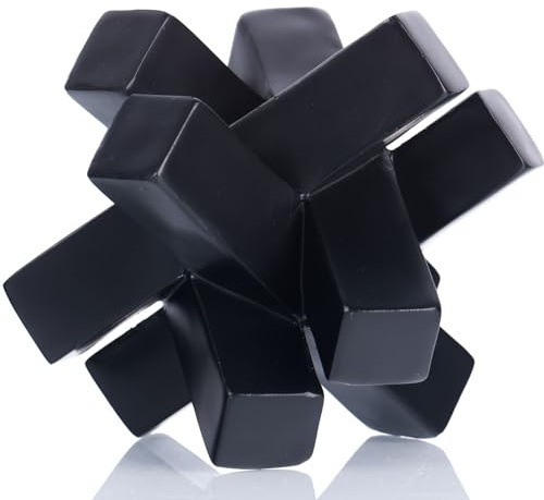 XMGZQ Svart knut dekor, modern geometrisk skulptur knut staty dekor, knut skulptur och statyetter, heminredning för hyllor, bokhylla, soffbord, heminredningsföremål