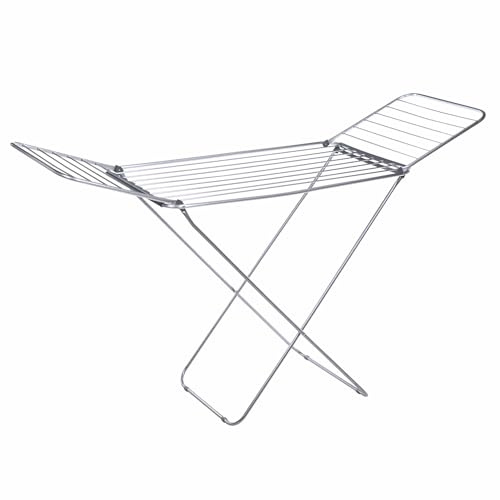 JATA HOGAR HTEN2375 - Tendedero Extensible Plegable con Alas. Superficie de Tendido de 20 M. De Aluminio. Bloqueo de Alas. Plegable y Antideslizante. para Interior y Exterior. 55 x 130 x 3,5 cm