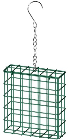 Casetta per mangimi per uccelli selvatici, per esterni, scoiattolo, in metallo, con catena, per l'alimentazione da giardino, balcone e alberi