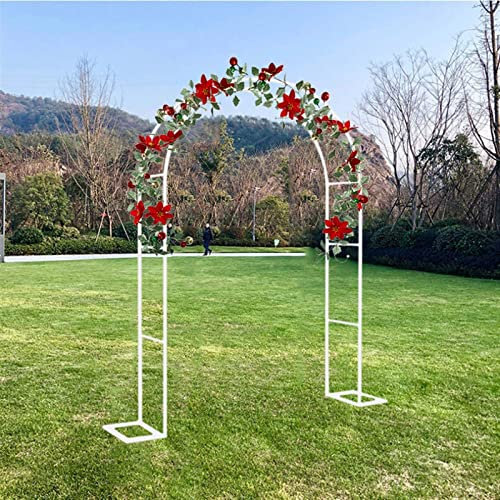 Arche de jardin en métal pour roses et plantes grimpantes, cadre de rose, tonnelle, arche de mariage, décoration extérieure, structure de jardin (blanc 280 x 220 x 25 cm)