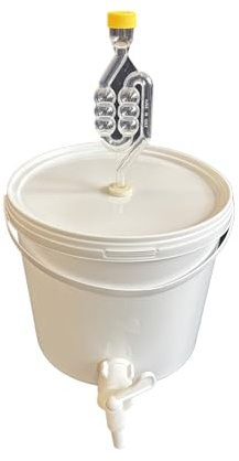 SILPLAST Récipient de fermentation complet de 5 l - Kit complet : seau de fermentation avec tube de fermentation et caoutchouc d'étanchéité et robinet d'écoulement en plastique, seau pour bière ou vin