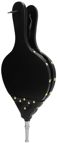 Kukyller Fuelle para Chimenea, soplador de Aire de Madera Manual de 15,6x7,1 Pulgadas con Correa para Colgar para Acampar al Aire Libre, Barbacoa, Parrilla, Exterior, Interior (Tubo de Plata)