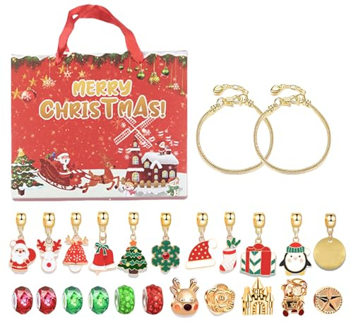 Holdes Calendario de cuenta regresiva de Navidad, ajustable y versátil, 24 días, joyas para manualidades, calendario de cuenta regresiva, para, niña, niño, amigo, hermana, hija, hijo, hija, familia,