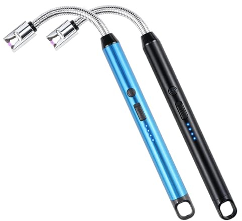 2 accendini elettrici, ad arco elettrico, con USB tipo C, ricaricabili, per cucina, campeggio, fuochi d'artificio, barbecue