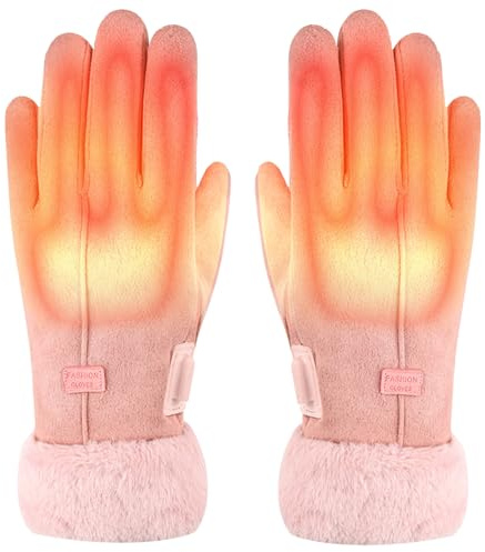 Guanti riscaldati da donna, ricaricabili, touch screen, antivento, guanti da caccia, guanti riscaldati per donne, uomini, campeggio, inverno, Natale, caccia, golf, sci, moto