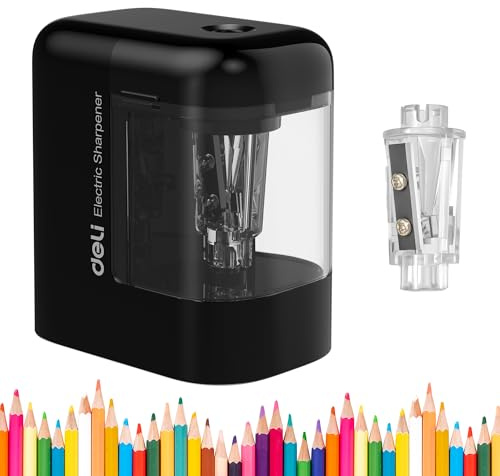 deli Mini Electric Pencil Sharpener, Battery Operated, 6.5-8mm Pencils