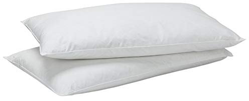 Pikolin Home - Pack 2 Almohadas de Plumón y Pluma (30% Plumón) - Doble Funda de Algodón, Transpirable, Suave, Firmeza Baja, para dormir boca abajo