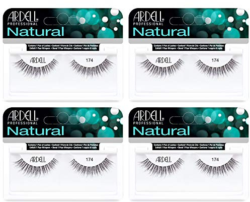 Ardell Lashes 174 - Lightweight, Natural Looking False Eyelashes, Long-Lasting Strip Lash for Everyday Wear, 4 Pack