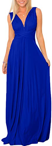 Womens Sexy Convertible Multi Way Wrap Transformer Solid Cocktail Off Shoulder Wedding Bridesmaid Evening Long Maxi Dress Floor Length Bandage Pageant Prom Ball Gowns Royal Blue M