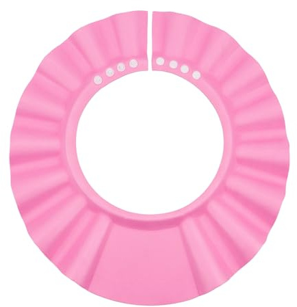 Cappellino da Doccia con Visiera per Bambini, Proteggi Occhi contro Shampoo e Schiuma, Protezione per la Doccia, Berretto da Doccia per Bimbi, in Materiale Morbido, Adatto a Bambini 0–9 Anni, Rosa