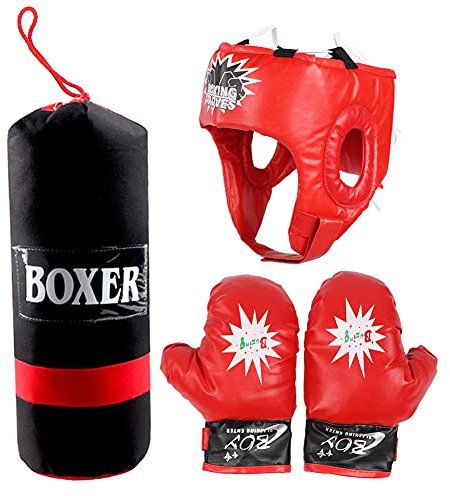 Kinder Hängen Kampf Training Boxen Sandsack Handschuhe Helm Kinder Boxsack Kinder Boxen Geschenkset zum Üben von Karate, Taekwondo, MMA, Kinder Erwachsene Boxspielzeug