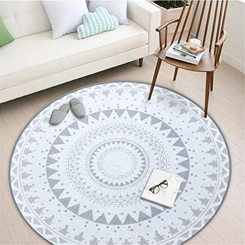 Nicole Knupfer Teppich Mandala Böhmen Runde Teppiche Boho Nordischer Stil Vorleger für Schlafzimmer Kinderzimmer Wohnzimmer rutschfest Teppiche (C,80 * 80CM)