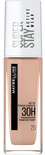 Maybelline New York Foundation, Superstay Active Wear 30 Hour Long-Lasting Liquid Foundation, Lightweight Feel, Water, Sweat and Transfer Resistant, 30 ml, Shade: 20, Cameo