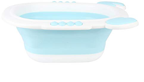 minifinker Collapsible Tub, Portable Washing Basin Baby Washbasin Large Capacity Foldable Children Washbasin with Cute Crab Shape for Baby Bath Tool