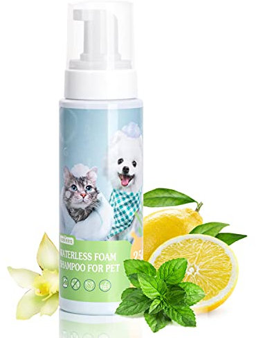 Nobleza Trocken-Schaum-Shampoo für Hunde und Katzen und Kaninchen,Geeignet für Haustiere mit geringem Widerstand,Shampoo-Mousse für Kätzchen und Welpen, Waschen ohne Wasser oder Ausspülen 250 ml