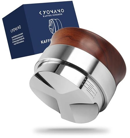 KYONANO Kaffeeverteiler 58mm Espresso Ausgleichwerkzeug, verteilt den Kaffeepulver gleichmäßig auf dem Tamper, Barista-Werkzeug, aus Huanghua-Li-Holz gefertigt, höhenverstellbar von 4-9 Millimeter.