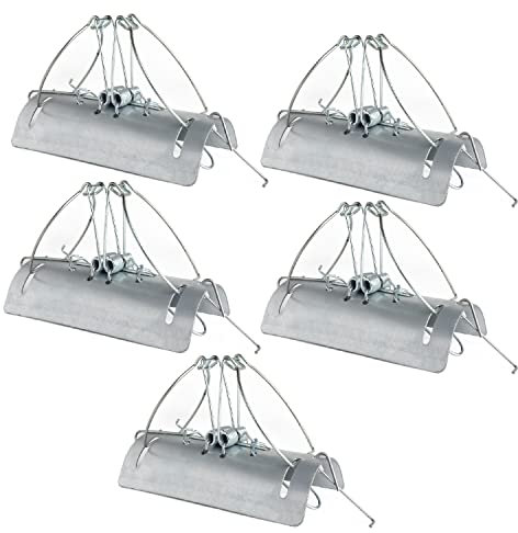 RatKil Tunnel Mole Trap (Pack Of 5) Large Powerful Trap To Catch & Kill Moles | Protect Your Lawn & Garden | All Weather, Rust Free & Reusable Mole, Vole Rodent Solution