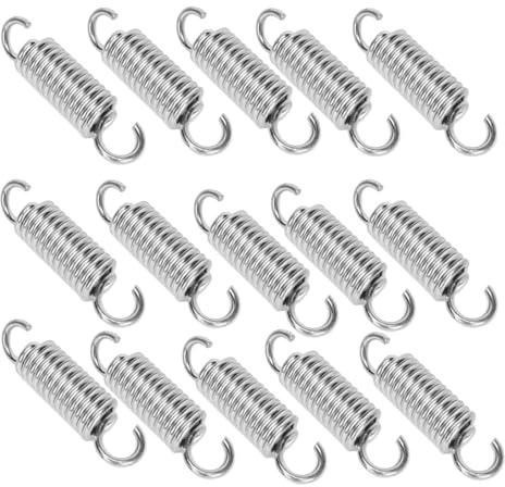 Naisfei 15 st rostfritt stål dubbel krok spänning fjäder , 304 rostfritt stål kompressionsfjädrar 1,2 mm x 8 mm x 30 mm spänningsfjäder med stålkrokar