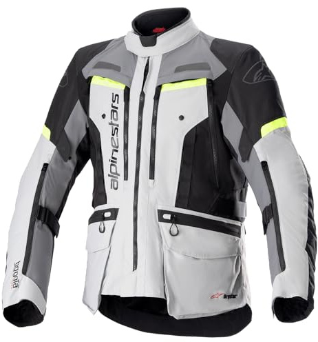 Alpinestars Men's Bogota' Pro Drystar Motorcycle Jacket Black, XL Riding, Grey/Fluorescent Yellow