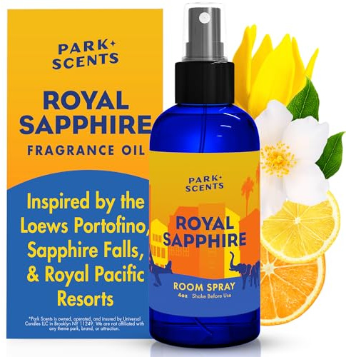 Park Scents Royal Sapphire – Theme Park Resort Hotel Fragrance Room Spray – Jasmine Citrus Amber Ylang Ylang – Luxury Air Freshener Spray – Birthday Gifts for Women, Sister, Hostess, Best Friend (4oz)