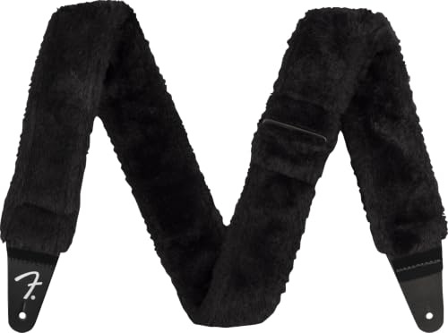 Fender Supersoft Strap Poodle Plush svart – gitarrrem