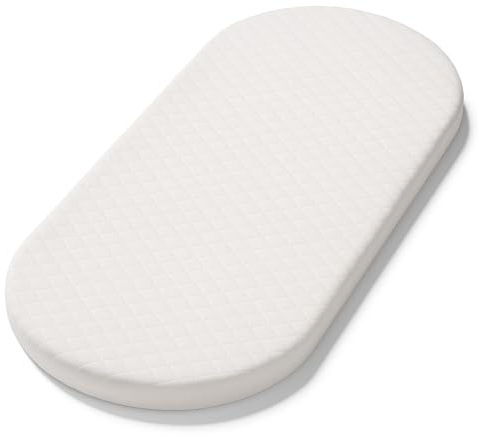 DREAMLAYER Moses Basket Mattress 70 × 35 × 4 cm – Hypoallergenic Baby Mattress with Firm Support, Quilted Breathable Removable & Washable Cover – Lightweight, Fits Standard Moses Baskets – UK Made