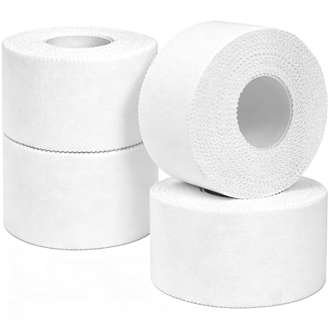 Gudotra 4 Cinta Adhesiva Deportiva Sport Tape 3,8cm x 10 m Cinta Deportiva Rasgable para Deporte Voleibol Balonmano Fútbol Escalada Tape Inelástica