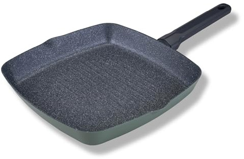 Fackelmann Balance keramisk grillpanna 28 x 28 cm – återvunnet aluminium, ergonomiskt handtag, keramisk beläggning, värmebeständig upp till 150 °C, PFAS-fri, lämplig för induktion