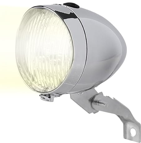 Retro cykellampa - cykelstrålkastare med 3 LED-lampor, vintage vattentäta cykellampor för män, kvinnor, vuxna, nattkörning, klassisk skoterstrålkastare för pojkar och flickor, tillbehör