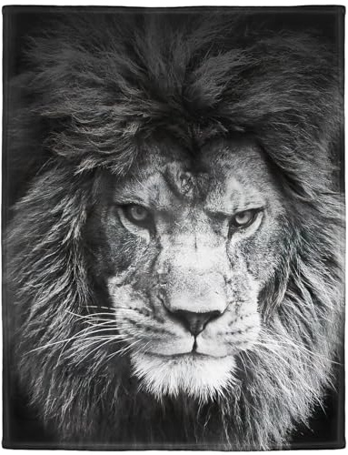 YISUMEI Decke 150x200 cm Kuscheldecken Sanft Flanell Weich Fleecedecke Bettüberwurf Hipster Löwe