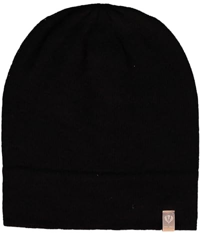 FRAAS Dammössa av kashmir – 24 x 27 cm – varm mössa för kalla dagar, svart, one size