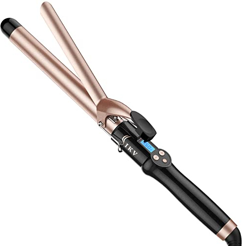 25mm Extra Long Barrel Curling Iron, Ceramic Tourmaline Curling Wand Professional Dual Voltage