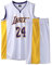 Basketball Trikot Shirt und Shorts, Erwachsene Basketball Jersey, Basketball ärmellose Anzug, Basketball Sportbekleidung, T-Shirt Weste + Shorts, Jugendlich Sweatshirt（2XL,Weiß#24）