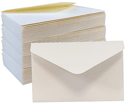 WYAN Buste di Carta Kraft-80 Pezzi 10,3 * 6.6cm Beige Busta ribaltabile classica,per Biglietto Auguri,Inviti Matrimonio e Compleanno(Escludi le carte)