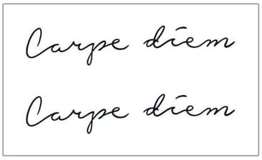 2 PCS Letras Inglesas A Tiempo Carpe Diem Herbal Tattoo Stickers Jugo Semipermanente Impermeable Hombres Y Mujeres Duraderos
