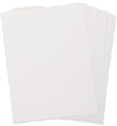 20 Pack Cotton Watercolor Paper 8 x 6 Inches Watercolor Paper with Deckle Edge 300 GSM Rough Textured Watercolors Papers Bulk for Writing Calligraphy Invitations DIY Crafts(White)
