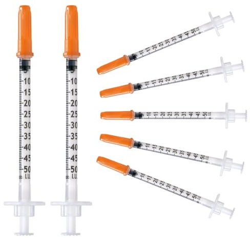 20 Stück 0.5 ml/cc Plastiktube 31G (0,25 х 8mm) Mehrzweck-Messwerkzeuge, Einzeln verpackt, Laborzubehör