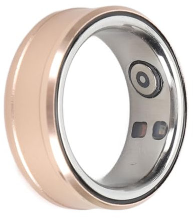 Smart Ring Health Tracker, Bluetooth 5.1 Monitoreo del Sueño Rastreador de Conteo de Pasos para Hombres y Mujeres, IP68 a Prueba de Agua, para (Gold)
