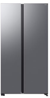 Samsung Frigorifero Side by Side AI RS70F65QET/EF, All-Around Cooling, Wifi con AI Energy Mode, Total No Frost, SpaceMax, 655 L, LxAxP: 91,2 x 178,4 x 72,6 cm, Metal Inox