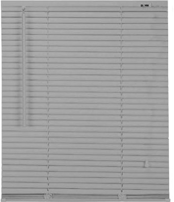 APEX FURNISHINGS PVC Venetian Blinds - 25mm Slats Easy Fit PVC Window Blinds Child Safe Fittings Trimmable curtains Windows Shutters for Home Office (Grey 105W x 150L cm)