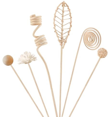 9 Stück Rattan-Diffusorstäbchen Set Duftstäbchen, 3 Formen Raumduft Stäbchen Natürlicher, Raumduft Diffuser für Zuhause, Büro, Hotel, Ätherische Öle Behälter, Langanhaltend