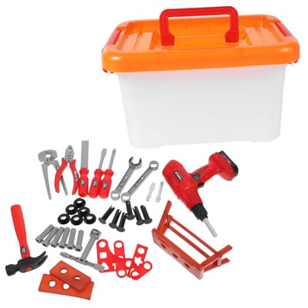 Supvox 1Satz Werkzeugset Für Teiliges Lernspielzeug Mit Elektrischem Spielzeugbohrer Für Kreative Rollenspiele Und Frühe Der Hand Augen Koordination Für Jungen