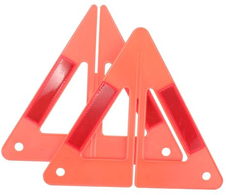 MUELODSIC Triangolo Di Avvertimento Stradale Per Auto Riflettente Compatto in Plastica Robusta Segnale Di Sicurezza Per Veicoli Manutenzione e Lavori Stradali