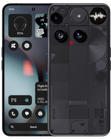 Nothing Phone (3) Cell Phone, 5G Unlocked Phones 256GB, Android 15, Snapdragon 8s Gen4, AI Mobile Phones with Four 50MP Cameras & AMOLED Display, 5150mAh, Glyph Interface, Smartphone Black